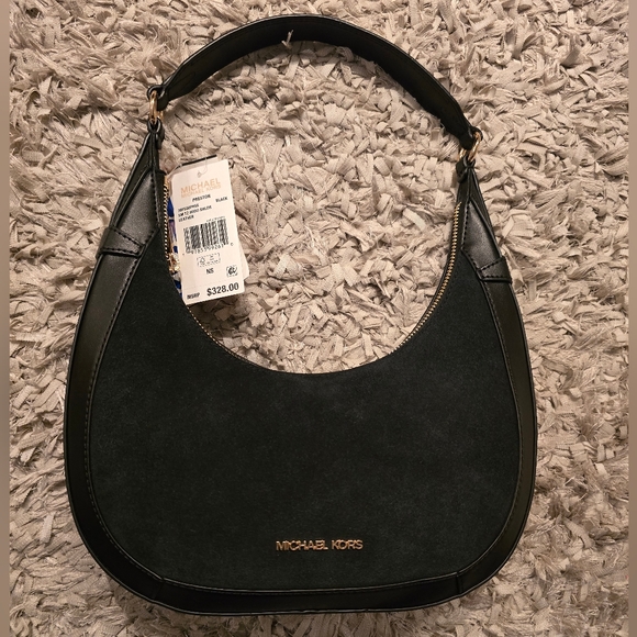 Michael Kors Handbags - Michael Kors Elegant Preston Small Suede and Leather Bag